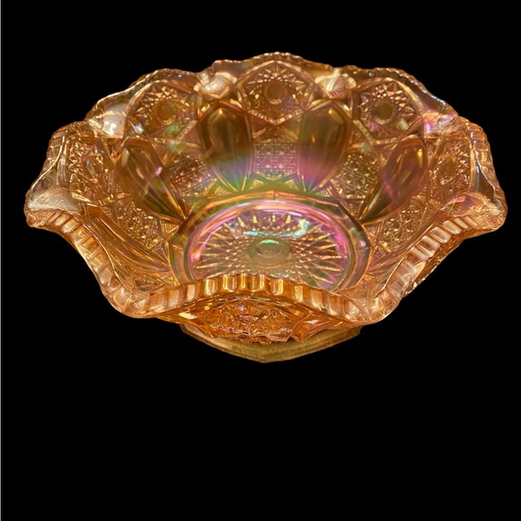 Vintage LE Smith Carnival Glass Bowl mint condition - Picture 9 of 9